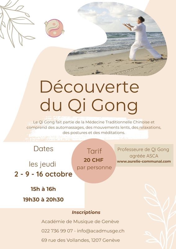 affiche cours d'essai de Qi Gong à Genève