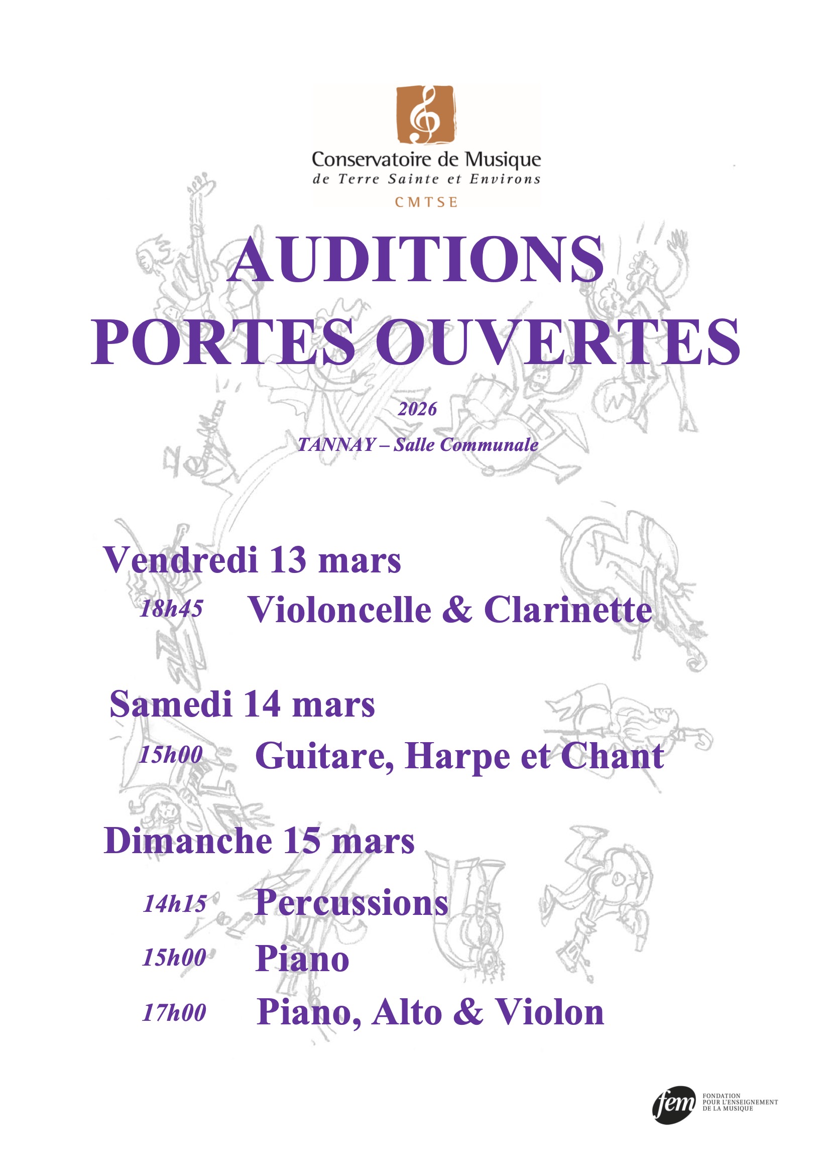 affiche porte ouverte au conservatoire à Tannay